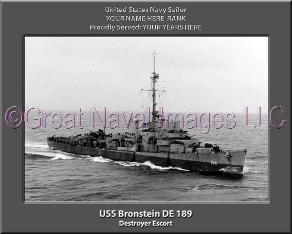 USS Bronstein DE 189 Personalized Navy Ship Photo
