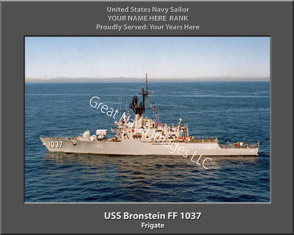USS Bronstein FF 1037 Personalized Ship Photo on Canvas