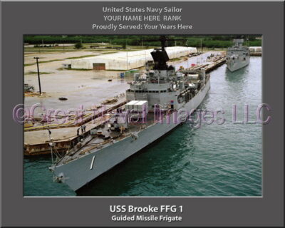 USS Brooke FFG 1 Personalized Ship Photo on Canvas