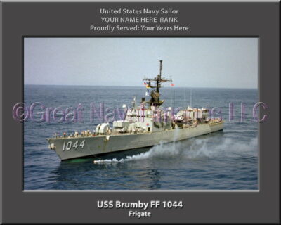 USS Brumby FF 1044 Personalized Ship Photo on Canvas
