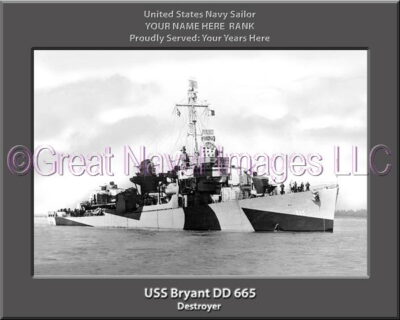 USS Bryant DD 665 Personalized ship Photo