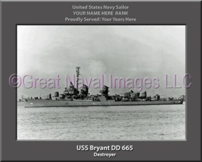 USS Bryant DD 665 Personalized ship Photo