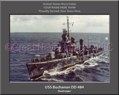 USS Buchanan DD 484 Personalized ship Photo