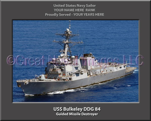 USS Bulkeley DDG 84 Personalized ship Photo