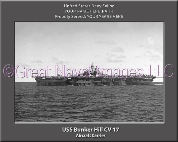 USS Bunker Hill CV 17 Personalized Photo on Canvas