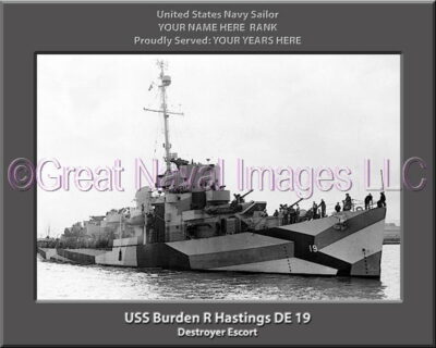 USS Burden R Hastings DE 19 Personalized Navy Ship Photo