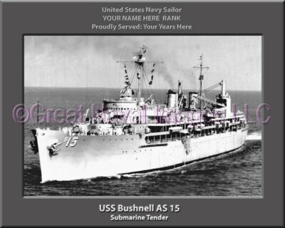 USS Bushnell AS 15 Personalized ship Photo