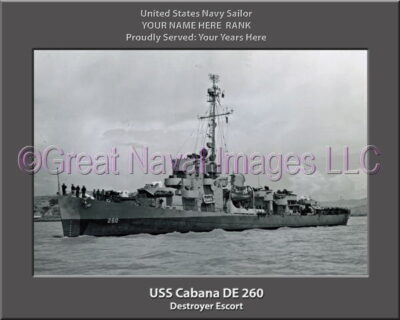 USS Cabana DE 260 Personalized Navy Ship Photo