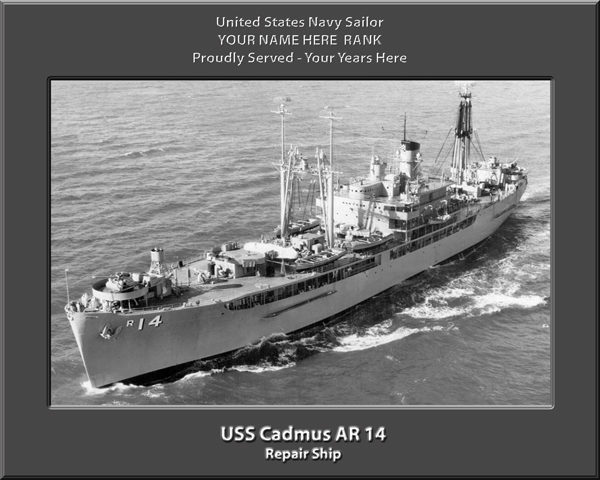 USS Cadmus AR 14 Personalized ship Photo