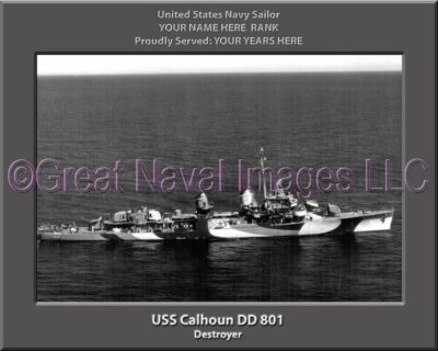 USS Calhoun DD 801 Personalized Navy Ship Photo