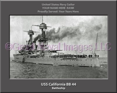USS California BB 44 Personalized Photo on Canvas