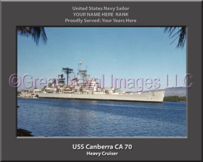 USS Canberra CA 70 Personalized Navy Ship Photo Printed on Canvas