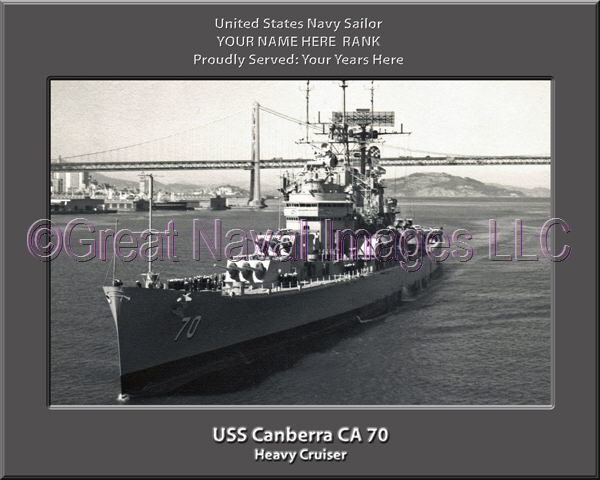 USS Canberra CA 70 Personalized Navy Ship Photo Printed on Canvas