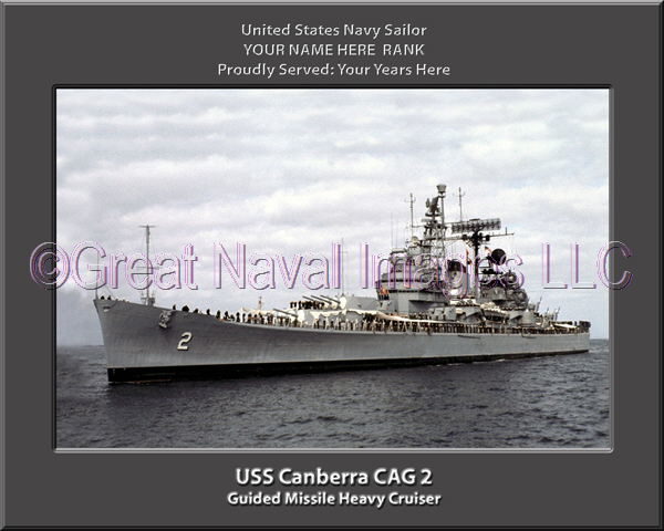 USS Canberra CAG 2 Personalized Navy Ship Photo Printed on Canvas