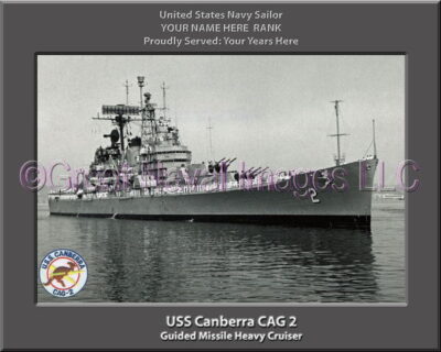USS Canberra CAG 2 Personalized Navy Ship Photo Printed on Canvas