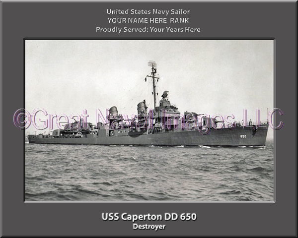 USS Caperton DD 650 Personalized ship Photo