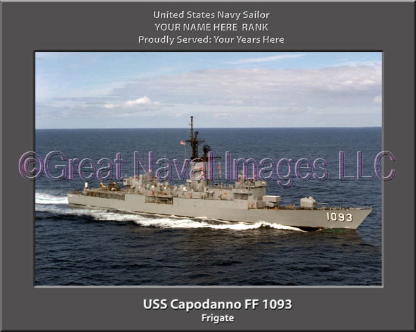 USS Capodanno FF 1093 Personalized Ship Photo on Canvas