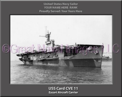 USS Card CVE 11 Personalized Photo on Canvas