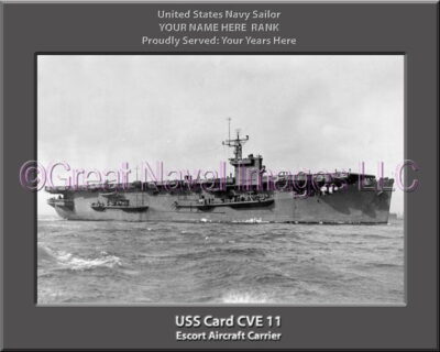 USS Card CVE 11 Personalized Photo on Canvas
