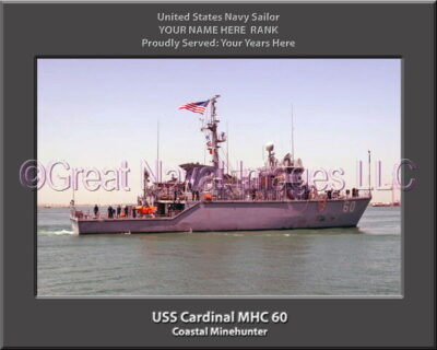 USS Cardinal MHC 60 Personalized and Printed on Canvas