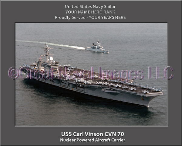 USS Carl Vinson CVN 70 Personalized Photo on Canvas
