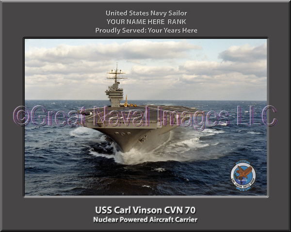 USS Carl Vinson CVN 70 Personalized Photo on Canvas