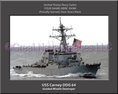 USS Carney DDG 64 Personalized ship Photo