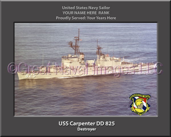 USS Carpenter DD 825 Personalized ship Photo