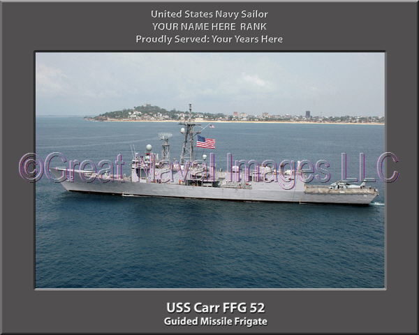 USS Carr FFG 52 Personalized Ship Photo on Canvas