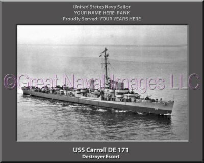 USS Carroll DE 171 Personalized Navy Ship Photo