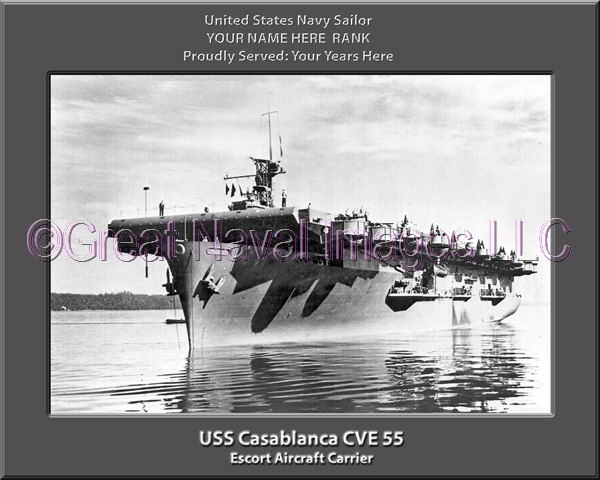 USS Casablanca CVE 55 Personalized Photo on Canvas