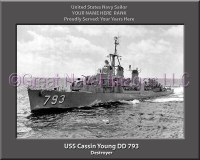 USS Cassin Young DD 793 Personalized ship Photo
