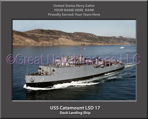 USS Catamount LSD 17 Personalized Navy Ship Photo