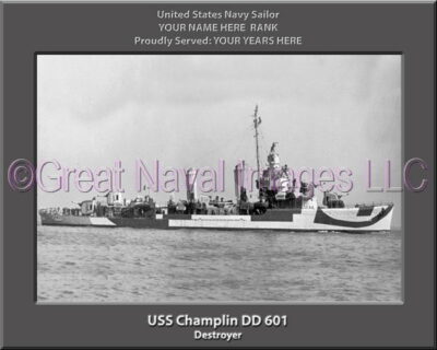 USS Champlin DD 601 Personalized Navy Ship Print