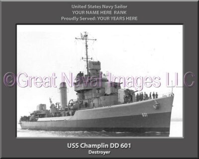 USS Champlin DD 601 Personalized Navy Ship Photo