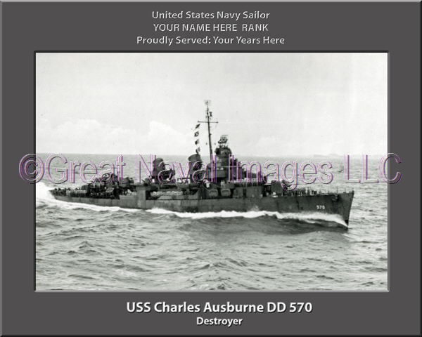 USS Charles Ausburne DD 570 Personalized ship Photo