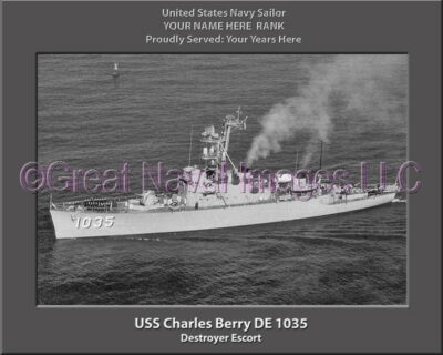 USS Charles Berry DE 1035 Personalized ship Photo