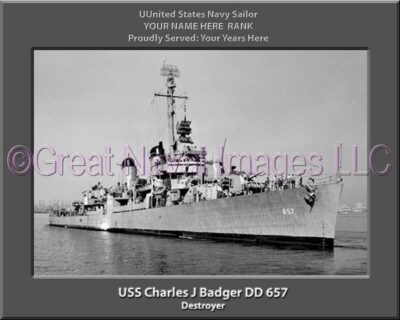 USS Charles J Badger DD 657 Personalized Ship Photo