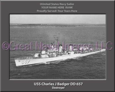 USS Charles J Badger Personalized Ship Photo