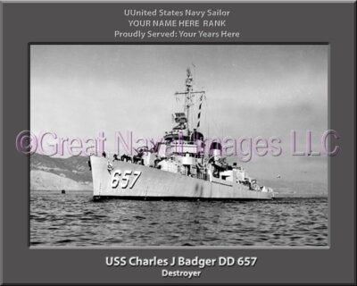 USS Charles J Badger DD 657 Personalized Ship photo