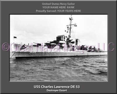 USS Charles Lawrence DE 53 Personalized Navy Ship Photo