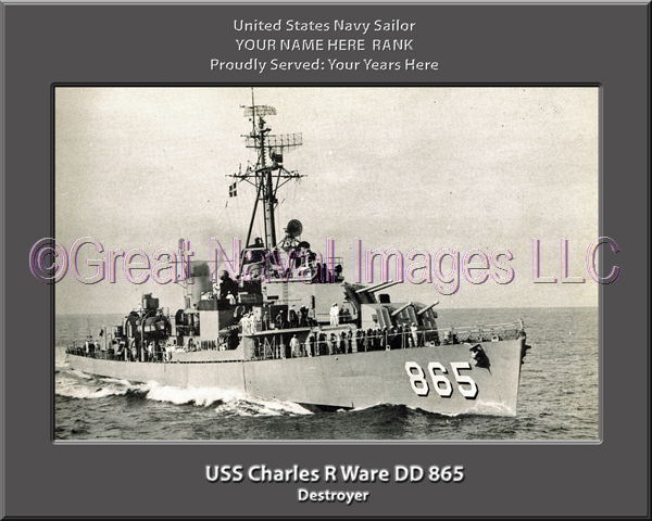 USS Charles R Ware DD 865 Personalized Navy Ship Photo 2 ⋆
