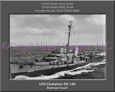 USS Chatelain DE 149 Personalized ship Photo
