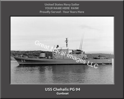 USS Chehalis PG 94 Personalized and Printed on Canvas