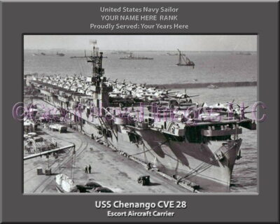 USS Chenango CVE 28 Personalized Photo on Canvas