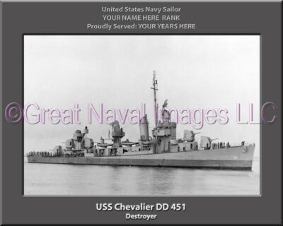 USS Chevalier DD 451 Personalized ship Photo