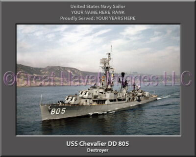 USS Chevalier DD 805 Personalized ship Photo