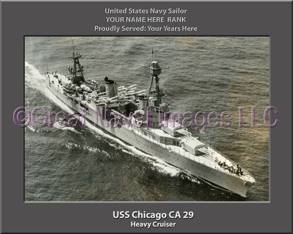 USS Chicago CA 29 Personalized Navy Ship Photo Printed on Canvas