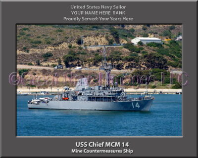 USS Chief MCM 14 Personalized and Printed on Canvas