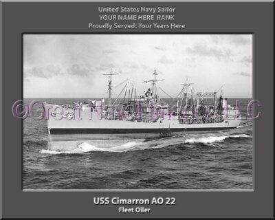 USS Cimarron AO 22 Personalized ship Photo